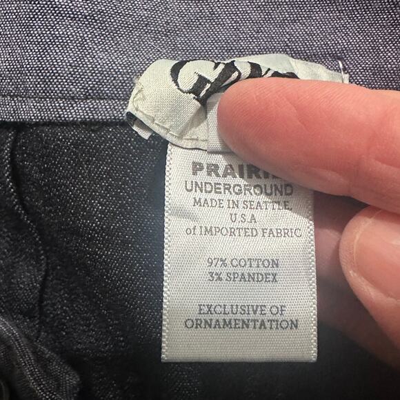 Prairie Underground Womens Chambray High Waisted Cropped Pants Pioneer Chic, M - Picture 3 of 9